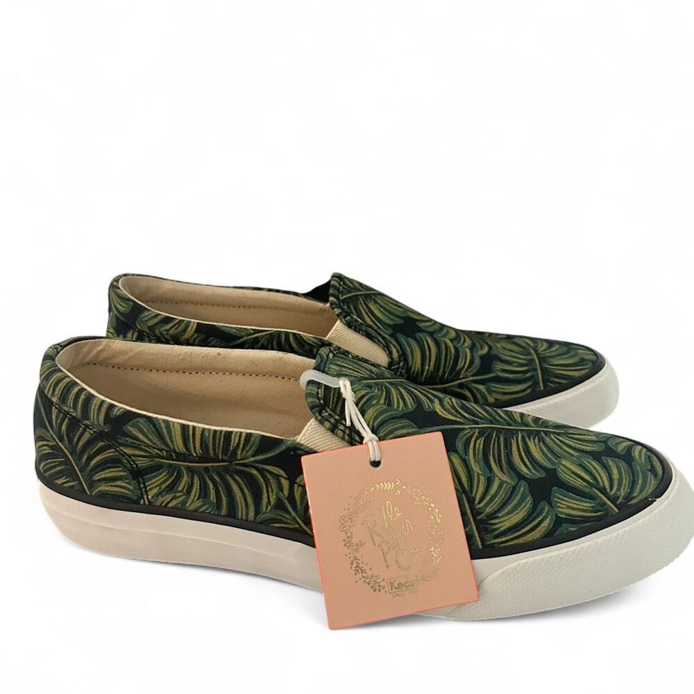 New Keds Rifle Paper Co slip-on Anchor Slip RF Palms BLK sneakers shoes palm